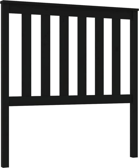 vidaXL Kopfteil aus Kiefer-Massivholz in Schwarz mit Lattendesign, B/T/H: 96 x 6 x 101 cm - Bild 1