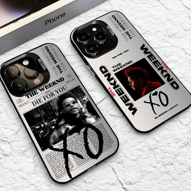 Xo XO Die W-Weeknd Handyhülle für iPhone 11 bis 17 Pro Max Air Matte Laser Aurora stoßfeste Funda in Weiß - Bild 1