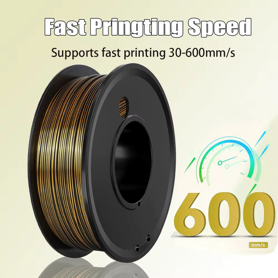 3D Maliang PLA Filament Zweifarbig Seiden Gold-Schwarz 1,75mm für FDM 3D-Drucker - Bild 5