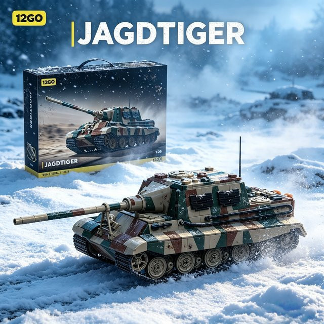 12GO Jagdtiger Panzer, Sammlermodell, 1:28, ab 14 Jahren - Bild 1