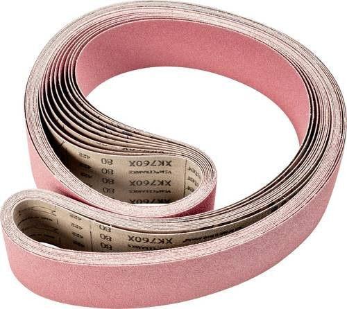 PFERD Keramikkorn Schleifband für Bandschleifer, Körnung 80, Farbe Pink, B: 7,5 cm, L: 200 cm, 10 Stück - Bild 1