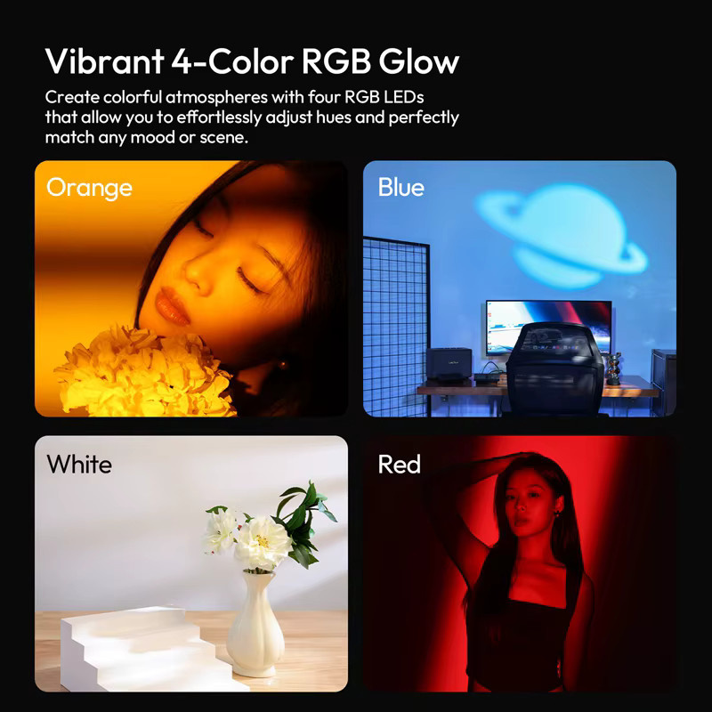 Ulanzi LM01 RGB Fotografie-Taschenlampe in Schwarz mit 7500 mAh und 20 Gobos-Filtern für Videoaufnahmen - Bild 2