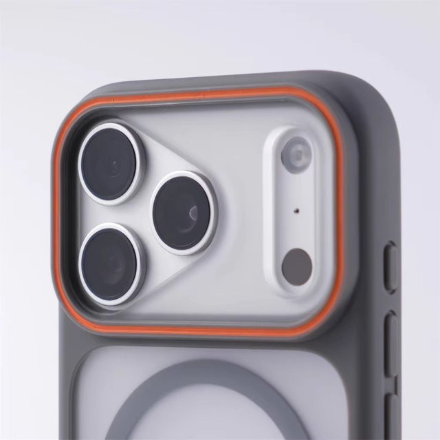 Stoßfeste MagSafe Schutzhülle mit mattem Finish für iPhone 17, 16 Pro Max, 15 und 14 Plus in Sand und Grau mit magnetischer kabelloser Aufladung - Bild 1