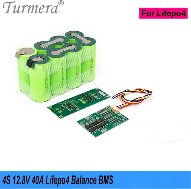 Turmera 4S 40A Balance BMS geschützte Platine für 12,8 V 14,4 V LiFePO4-Akkus (18650, 26650, 32700, 33140) in Grün - Bild 1