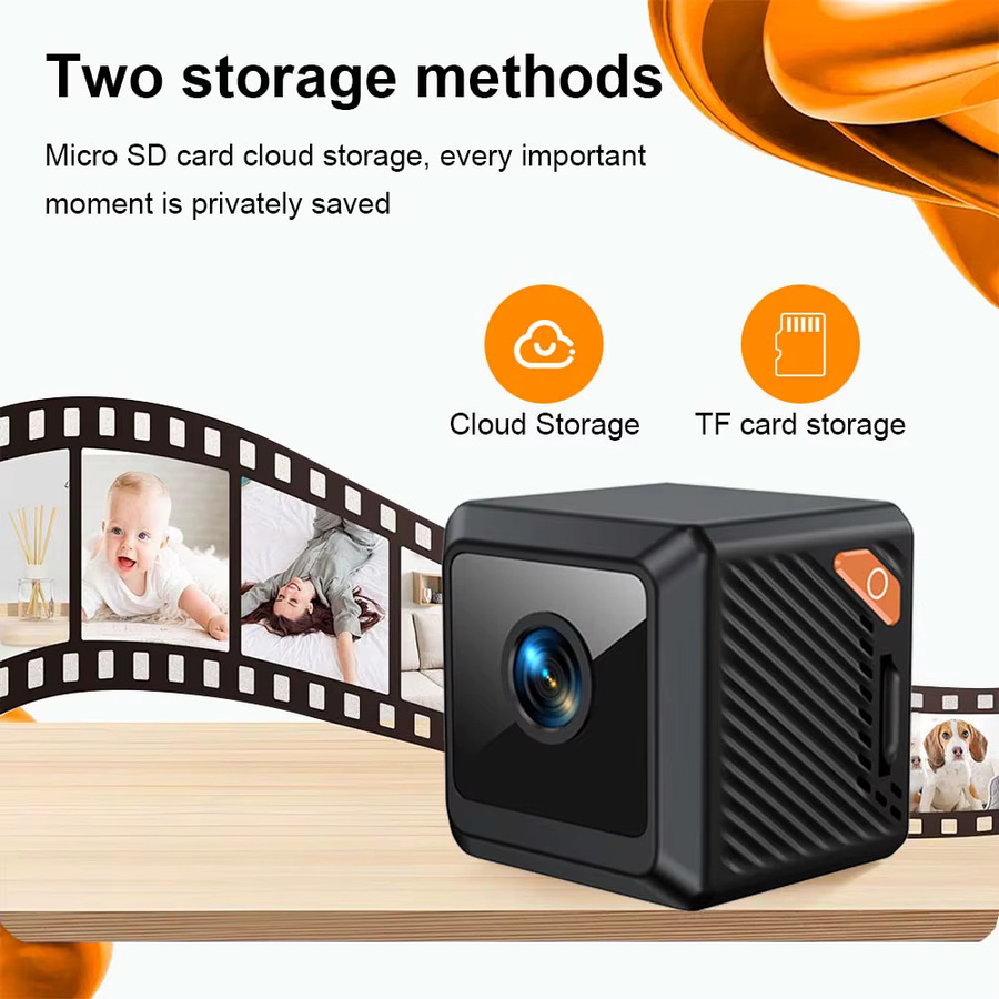 NUOYING W02 Smart Home Mini Kamera Wi-Fi 1080P CCTV Sicherheitsüberwachung mit Nachtsicht in Schwarz - Bild 4