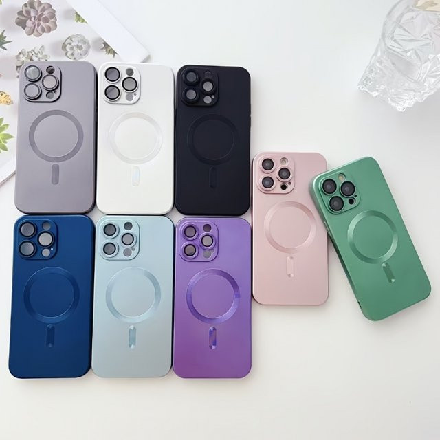 Zhixinmei Magnetischer Linsenschutz mit Metallic-Lack in Silber für iPhone 17 Pro Max 16 Pro 15 Pro Max 14 – Sturzfester Kamera-Schutz - Bild 1