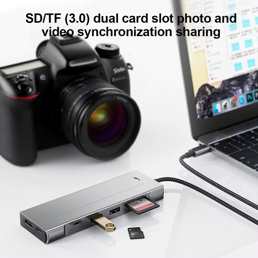 KEBIDUMEI 8-in-1 M.2 SSD-Dockingstation mit 10 Gbit/s USB 3.2 Hub, USB-C zu SATA und NVMe Adapter sowie HDMI für Laptop und Macbook - Bild 5