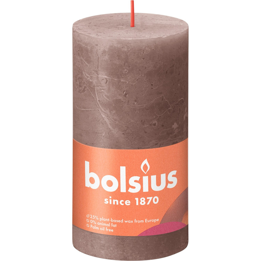 Bolsius Rustik-Kerze Shine in Taupe, Durchmesser: 6,8 cm, Höhe: 13 cm - Bild 2