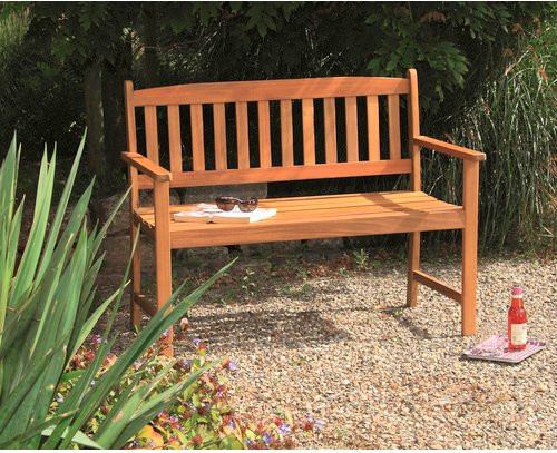 Acamp Gartenbank Woody 2-Sitzer aus Akazienholz und Teak in Braun, B/H/T: 110 x 86 x 56 cm - Bild 2
