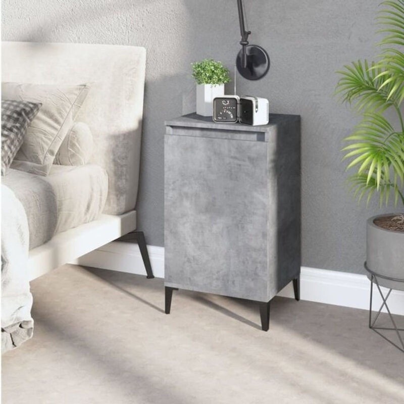 Vidaxl Nachttisch in Betongrau aus Holzwerkstoff und Metall im modernen Design, H x B x T: 70 x 40 x 35 cm - Bild 1