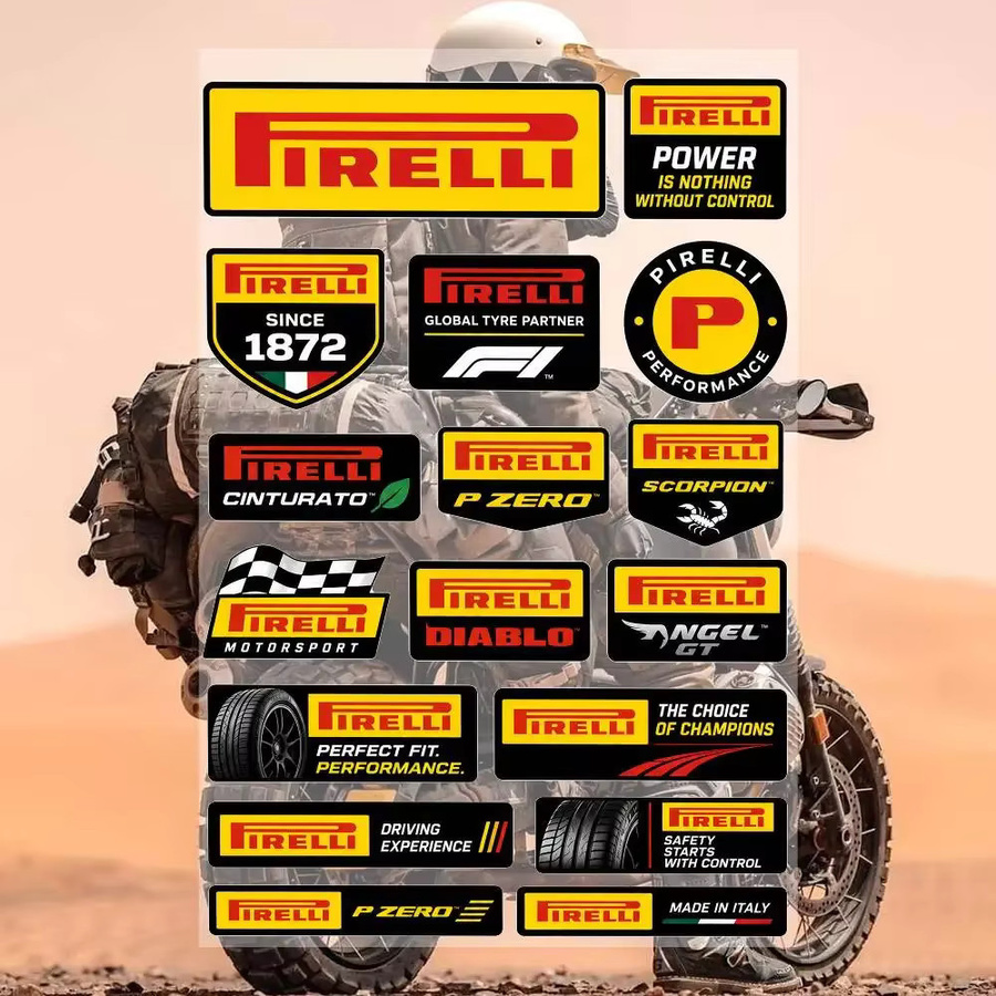 PIRELLI Graffiti-Aufkleber aus wasserfestem PVC in Multicolour für Auto, Motorrad, Skateboard und Helm, 30,0 cm - Bild 2