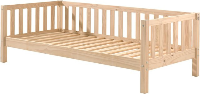 Kojen Bett Fritz von vipack aus Kiefer mit Sprossenumrandung und Rolllattenrost, Farbe: White, B/T: 90 x 200 cm - Bild 1