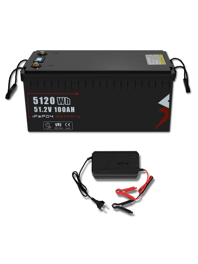 48V 100Ah LiFePO4-Akkupack mit integriertem 100A BMS in Schwarz für Solarstromspeicher, Wohnmobile, Golfcarts und Bootsmotoren - Bild 6