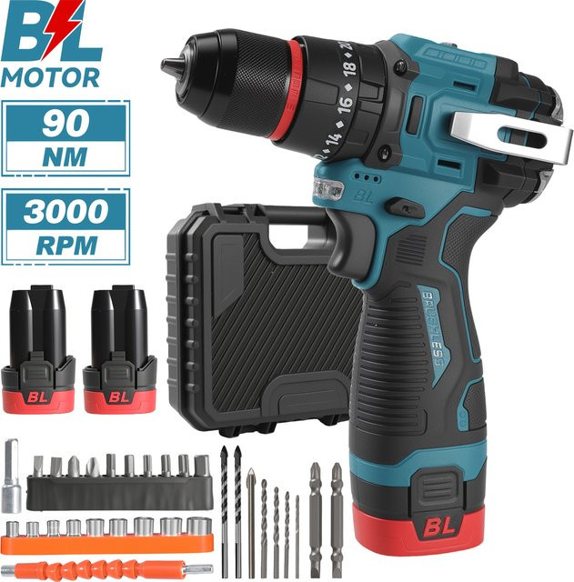 OWJHE Bürstenloser kabelloser Elektro-Bohrhammer mit 90 Nm Drehmoment und 23 Drehmomentstufen, 16,8V Akku-Schlagschrauber für Holzbearbeitung - Bild 1
