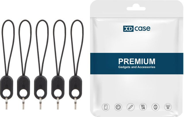 XDcase DIY-Lanyard-Zubehör Set für AirPods und Kopfhörer, 5 Stück, Schwarz - Bild 1