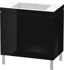 Duravit Waschtischunterschrank L-Cube c-bonded in Schwarz Hochglanz mit 2 Auszügen, B/T: 80 x 48 cm - Bild 1