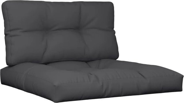vidaXL Palettenkissen 2-teiliges Set Schwarz aus wasserabweisendem Polyester - Bild 1