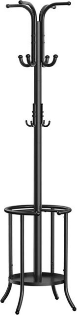 Songmics Kleiderständer mit Regenschirmständer und Haken aus Metall, Schwarz, Höhe: 175 cm, Durchmesser: 40 cm - Bild 1