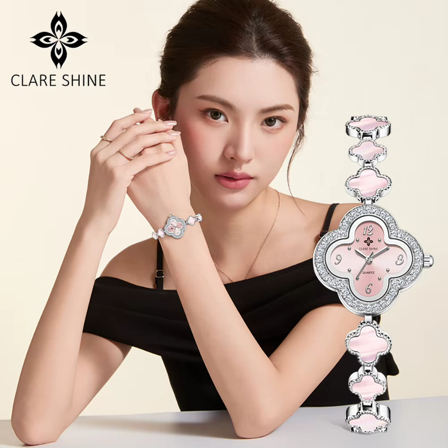CLARE SHINE Armbanduhr, Edelstahl, Quarz, Silber, Diamantbesetzt, Damen - Bild 4