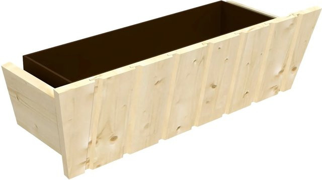 Skan Holz Blumenkasten aus Holz mit Kunststoffeinsatz, Breite: 60 cm - Bild 1