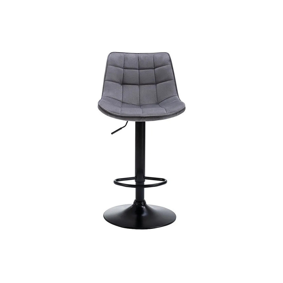 Vente-unique Barhocker Lima in Grau mit Samtbezug und Metallgestell, Höhe: 45 cm - Bild 2