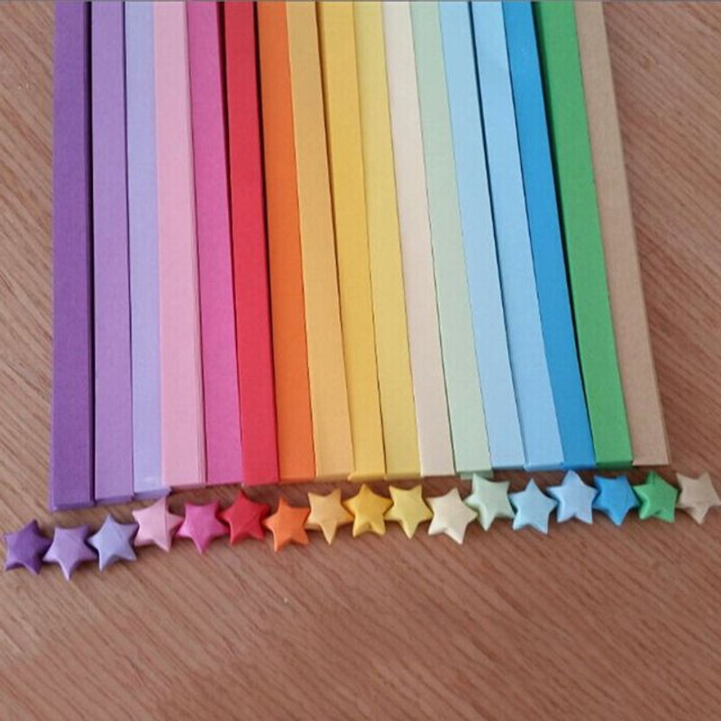 Origami Glücksstern Bastelset aus gestreiftem Papier in Mehrfarbig - Bild 1
