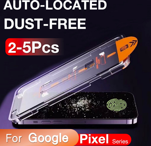 Displayschutzfolie aus gehärtetem Glas für Google Pixel 11 10A 10 9 Pro XL 8A 8 7 7a 6a 4G 5G transparent mit Montage-Set - Bild 1