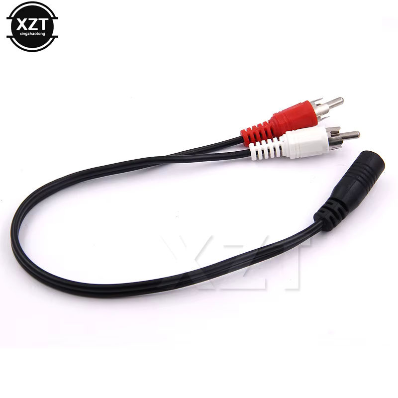 WYMECT Stereo-Audio Y-Adapter von 3,5-mm-Klinke auf 2 RCA, Schwarz - Bild 2