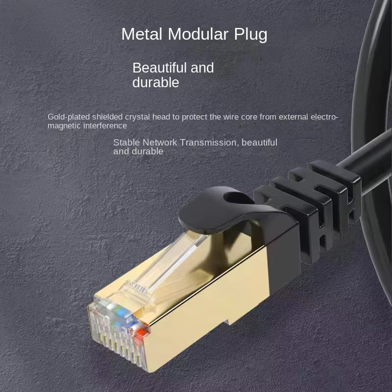 Cat6 Ethernet-Kabel mit RJ45-Stecker für LAN-Netzwerkverbindungen und IP-Sicherheit, Schwarz - Bild 3