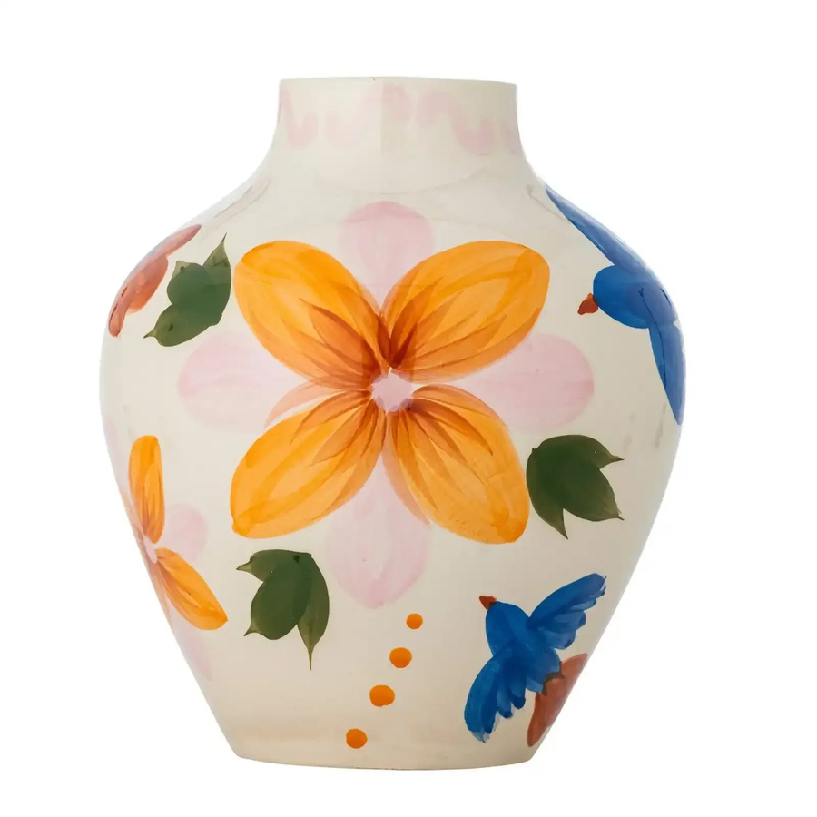Bloomingville Keramikvase Maricala in Mehrfarbig mit floralem Design, Höhe: 27 cm - Bild 1