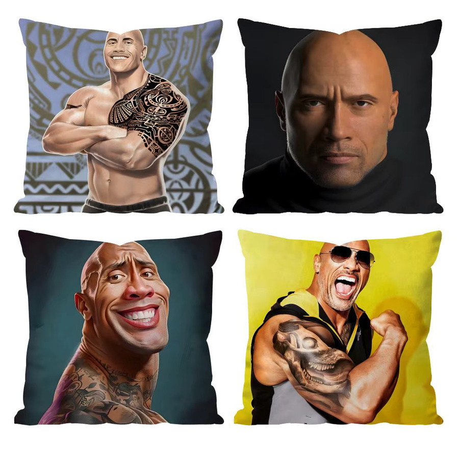 Kissenbezug The Rock Face America Dwayne Johnson, Mehrfarbig und Schwarz, B/T/H: 30 x 30 x 30 cm - Bild 2
