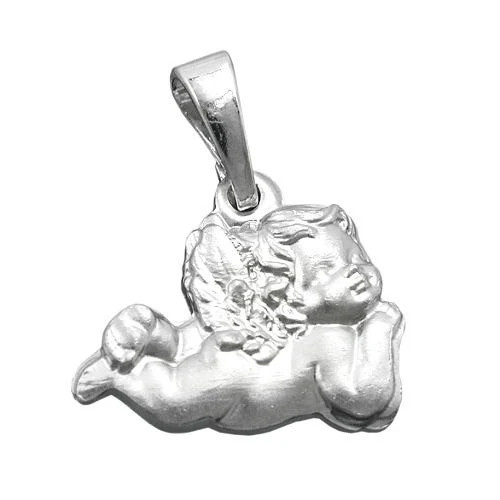 Colfem Anhänger liegender Engel, 925 Silber, matt, Unisex - Bild 1
