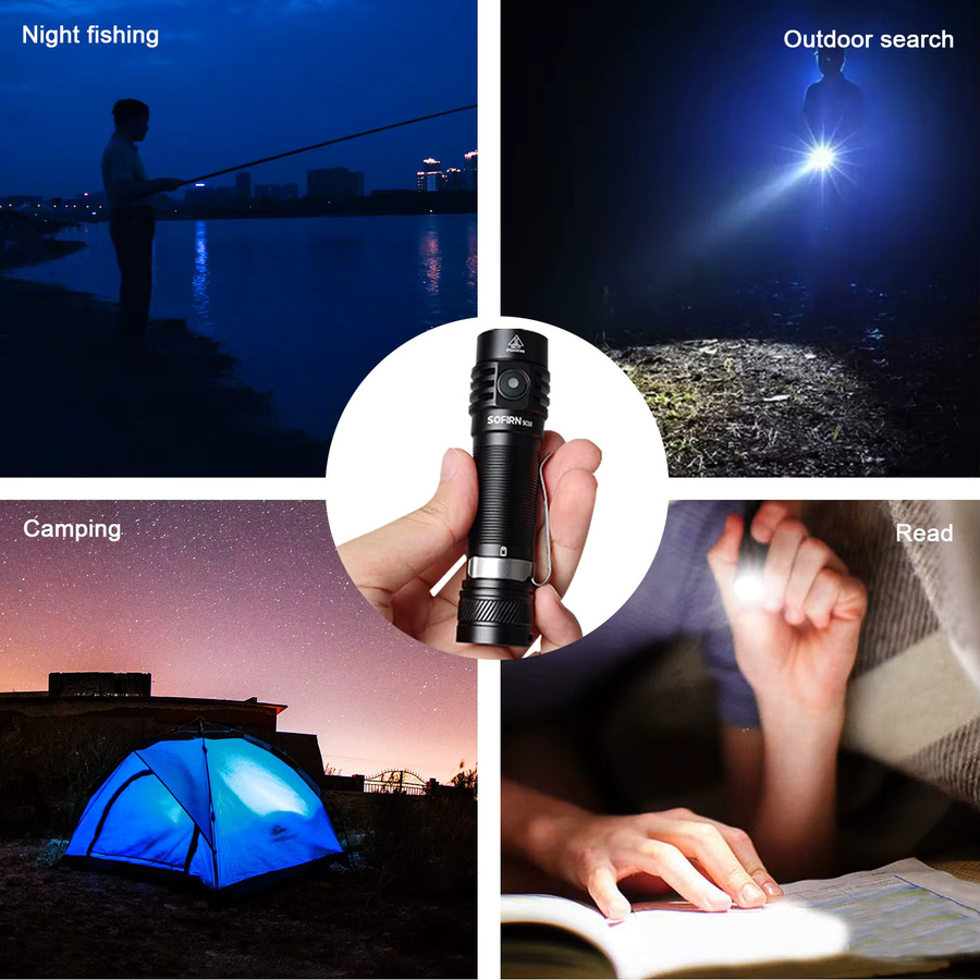 SOFIRN SC18 EDC Taschenlampe mit 1800 Lumen SST40 LED, TIR Optik und USB-C wiederaufladbarem Akku, Schwarz - Bild 4