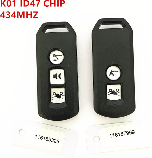 Honda Motorrad Remote Key ID47 CHIP 434MHz für Roller K35V3 ADV SH 150 Forza 300 125 PCX150 Schwarz - Bild 1