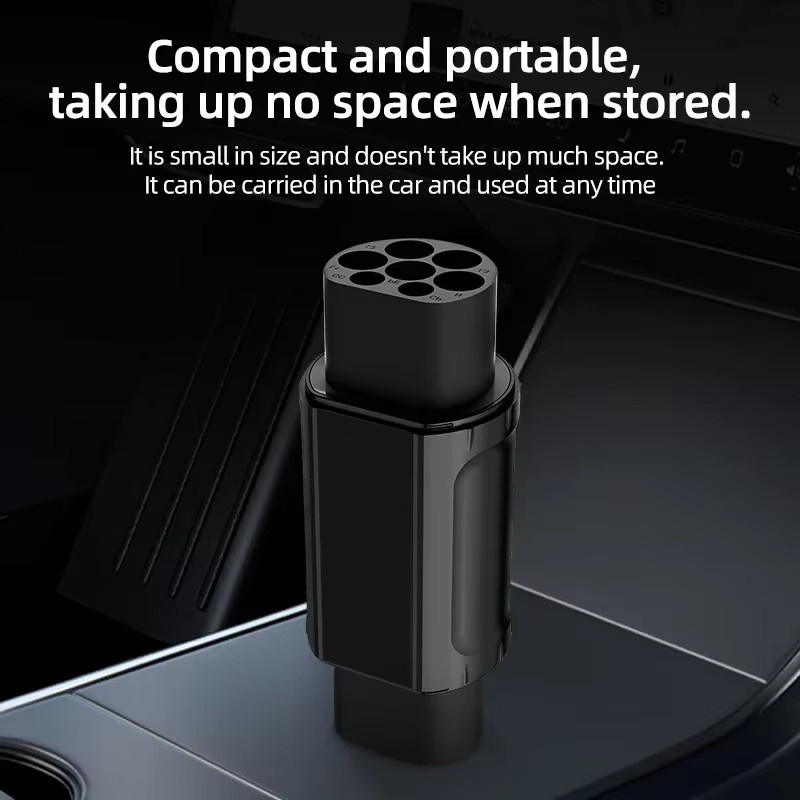 ROMADA Ladeadapter von Typ 2 auf Typ 1 J1772/Tesla/GBT 20234 für Elektrofahrzeuge in Schwarz - Bild 3