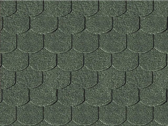 Woodtex Dachschindeln Biberschwanz aus Bitumen mit Glasvlieseinlage in Grün 3 m² - Bild 1