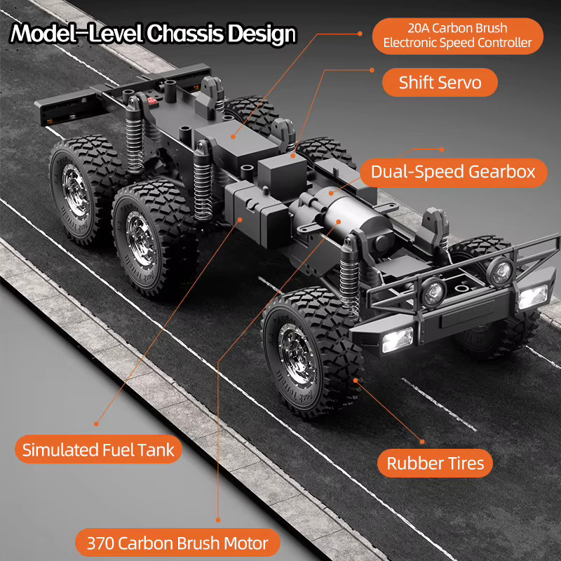 JIKEFUN RC Auto 6WD Off-road, Fernbedienung Fahrzeug, 1:18, High Speed Crawler - Bild 5