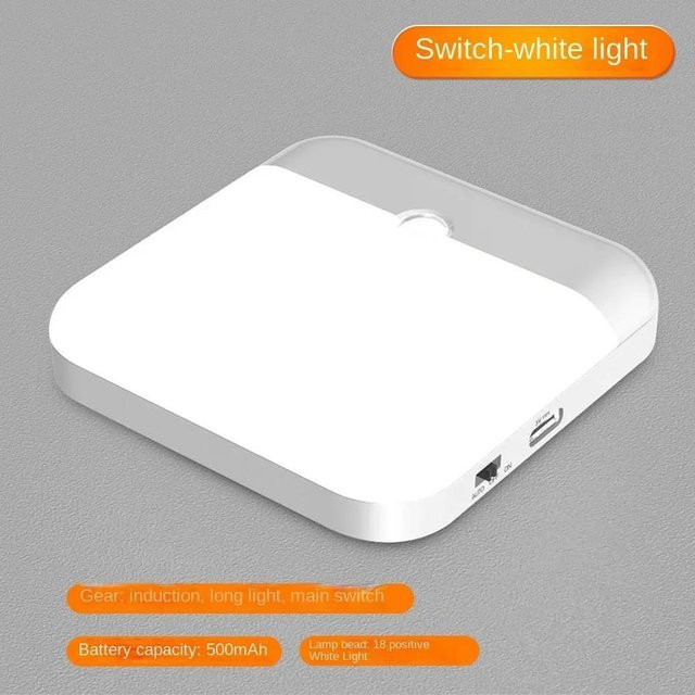 YJMP Super Lighting LED Bewegungsmelder-Nachtlicht mit USB-Ladefunktion, magnetische Induktor-Lampe für Küche, Treppen, Flur und Schlafzimmer, Weiß - Bild 1