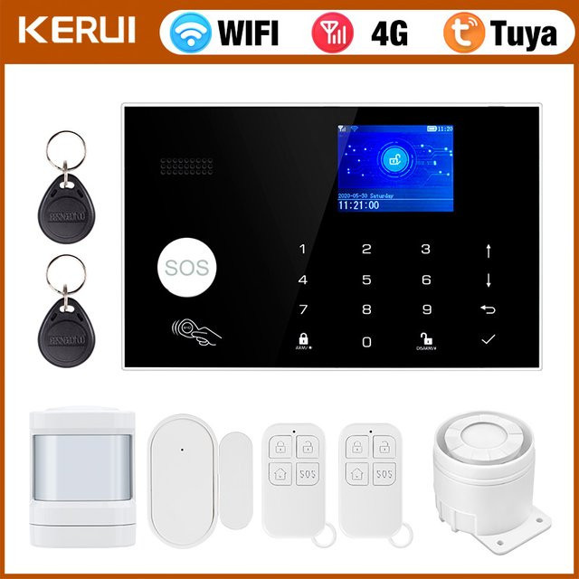 KERUI G34 Tuya Smart 4G WIFI Alarmsystem für Home Security mit Tür- und Bewegungssensor, Smart Life App und Alexa Unterstützung - Bild 1