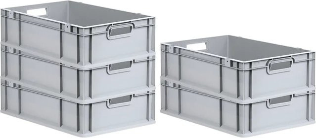 PROREGAL SuperSparSet 5x Eurobox NextGen Grip in Grau, H x B x T: 17 x 40 x 60 cm, 34 Liter - Bild 1