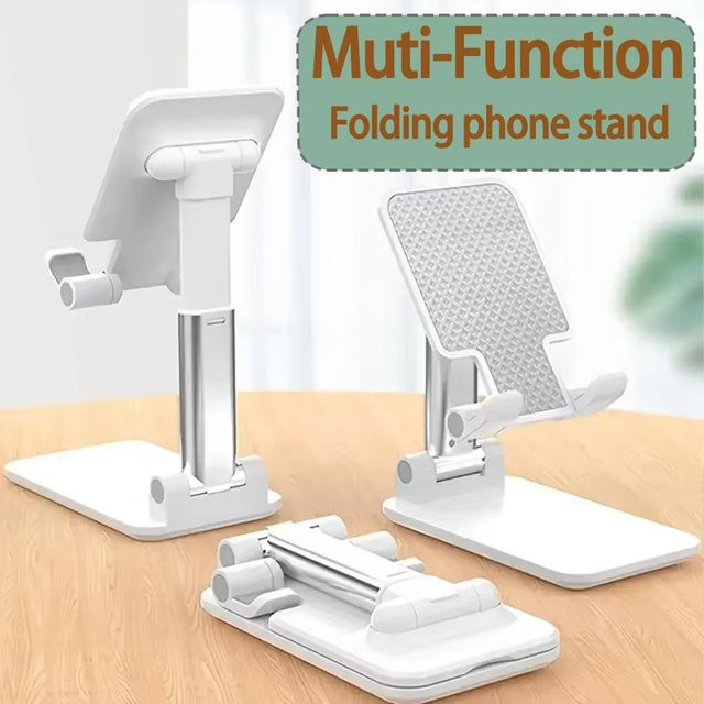 Muzisn Klappbarer Telefonhalter und Tablet-Lazy-Halterung in Weiß, höhenverstellbarer Desktop-Ständer für iPhone und Samsung sowie Xiaomi - Bild 1