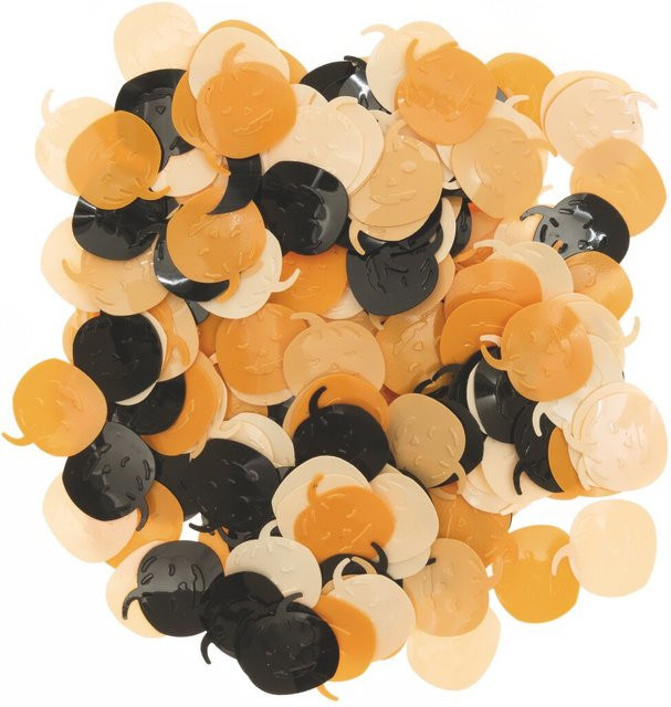 Rico Design Halloween Konfetti in Kürbis-Form, orange-schwarz, 200 Stück - Bild 1
