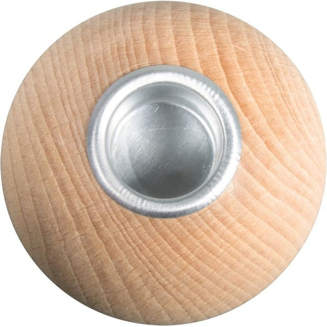 Kerzenhalter Holzkugel von Rayher aus Buchenholz in Braun und Beige mit Metalltülle - Bild 1