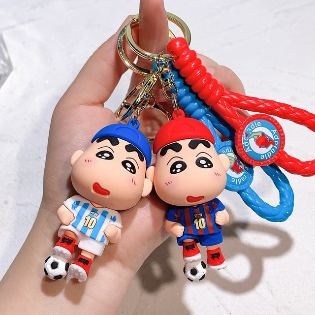 Bandai Schlüsselanhänger Anime Crayon Shin-chan Fußballspieler, Silikon - Bild 1