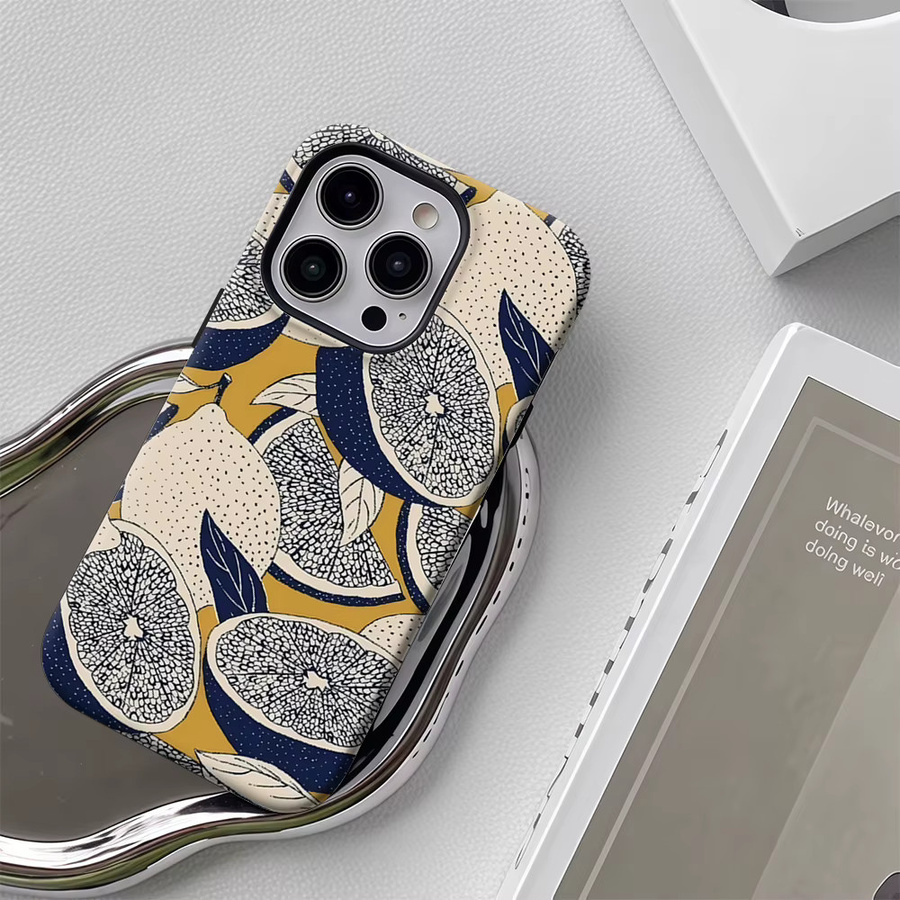 Handyhülle Lemon Slice Tapisserie für iPhone 17 16 15 14 13 12 11 Pro Max Plus mit doppelschichtiger Rückseite in Multicolour - Bild 5