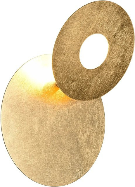 Trio LED-Wandlampe Leano rund in Goldfarben aus Metall - Bild 1