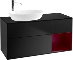 V&B Waschtischunterschrank Finion in Schwarz Lack, Breite: 120 cm, Tiefe: 50,1 cm, Höhe: 50,1 cm - Bild 1
