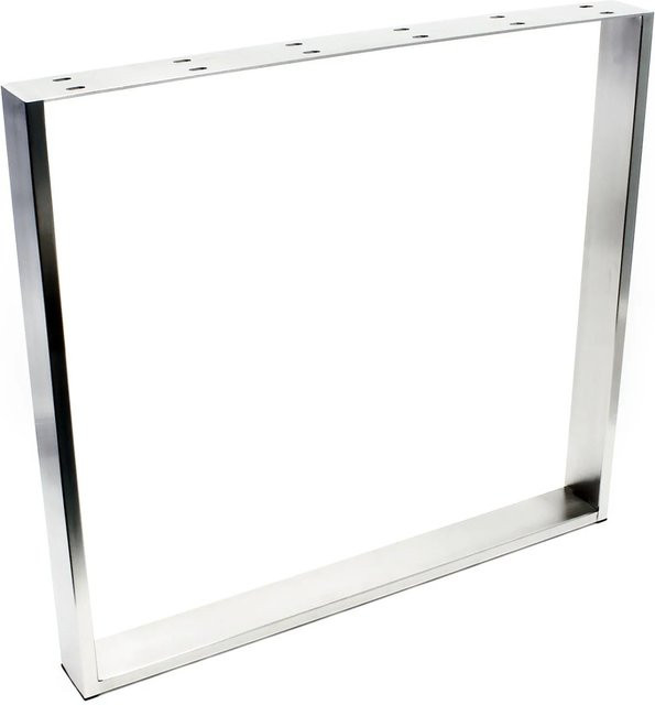Wiltec Tischgestell aus Edelstahl in Silber, gebürstet, B/H: 80 x 73 cm - Bild 1