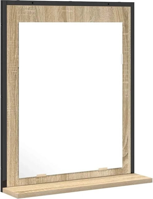 vidaXL Badezimmer Spiegel mit Regal in Schwarz, B/T/H: 50 x 12 x 60 cm - Bild 1