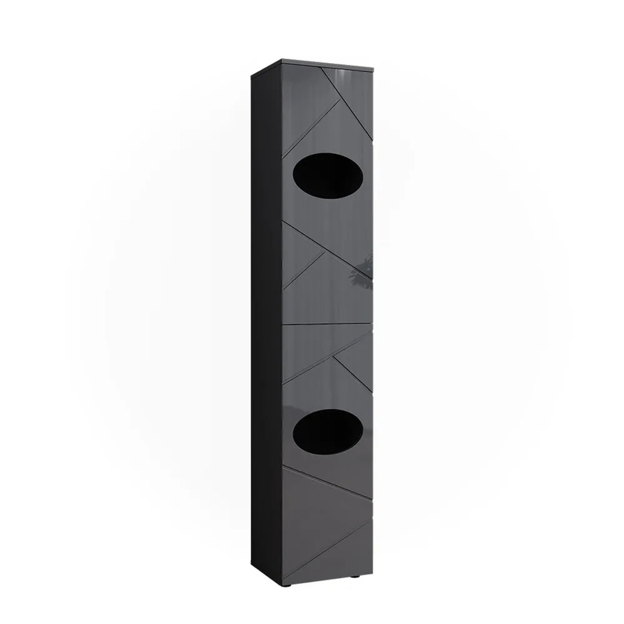 Vicco Wäscheschrank Irma Anthrazit, B/T/H: 37,2 x 25,8 x 192 cm - Bild 2